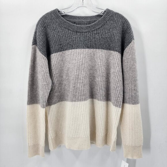 CHARTER CLUB NWT 100% Cashmere Colorblocked Rib-Knit Sweater - Picture 3 of 7